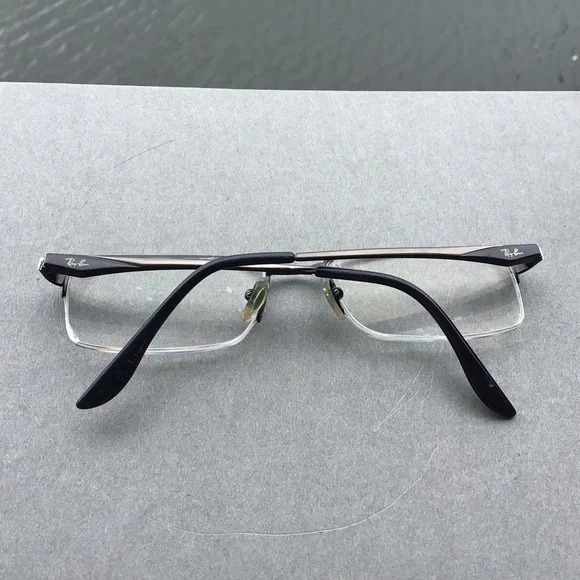 Ray Ban Teen Half Rim Square Silver and Black Eyeglasses RB 6154 Frames - Picture 2 of 12